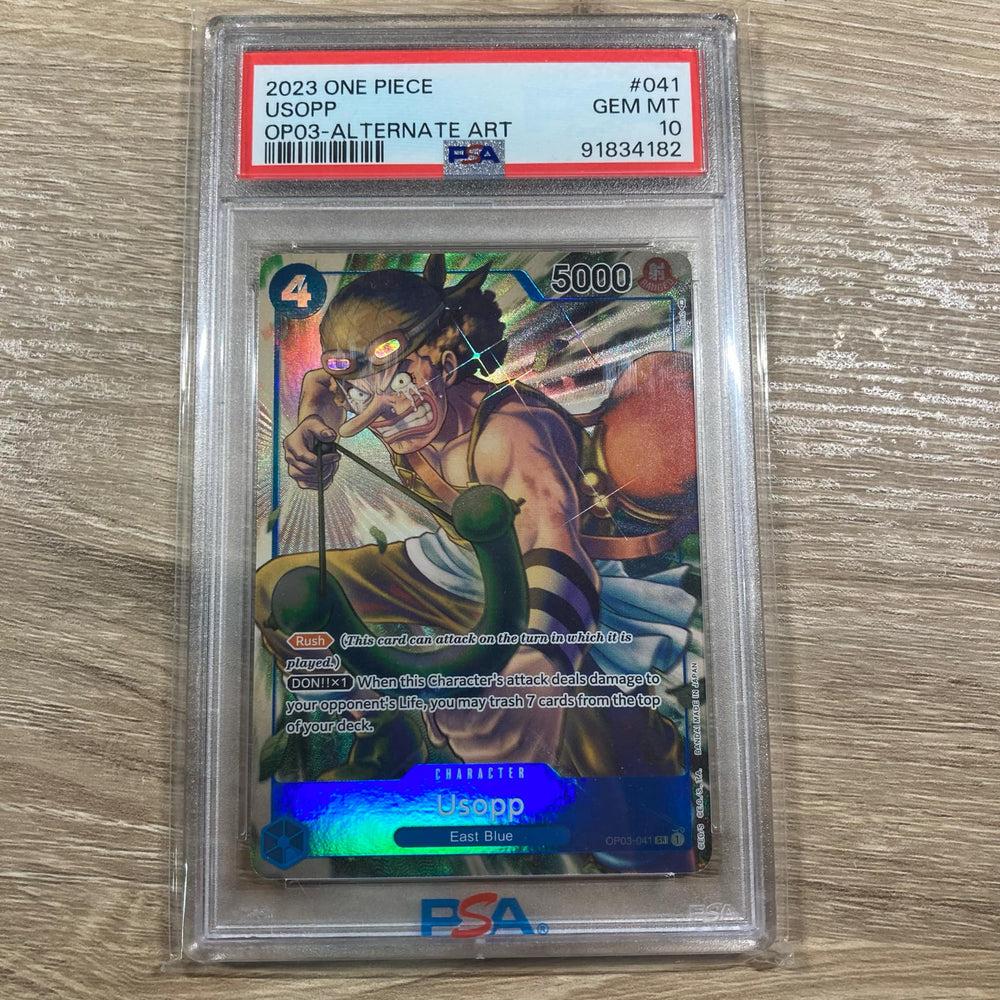 Usopp - (Alternate Art) - Super Rare - OP03-041 - Foil PSA 10 (9183418 Usopp - (Alternate Art) - Super Rare - OP03-041 - Foil PSA 10 (9183418