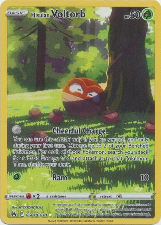 Hisuian Voltorb - GG01/GG70 - Holo Rare Pokemon Card