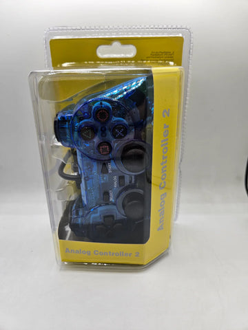 PS2 - ANALOG CONTROLLER 2 TRANSPARENT BLUE