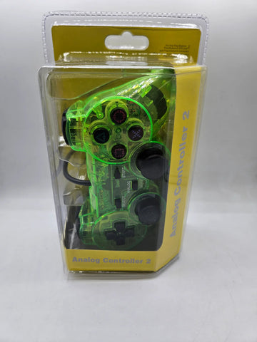 ANALOG CONTROLLER 2 TRANSPARENT GREEN CONTROLLER - PS2