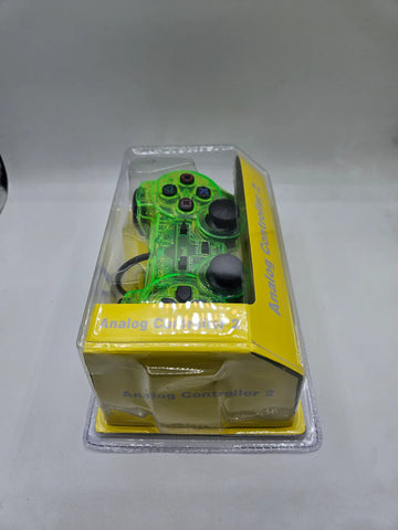 ANALOG CONTROLLER 2 TRANSPARENT GREEN CONTROLLER - PS2