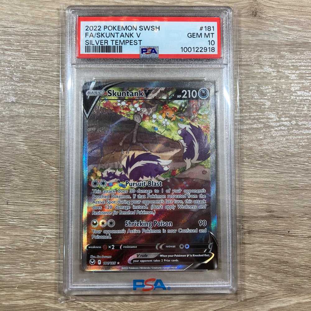 Skuntank V (181/195) [Sword & Shield: Silver Tempest] PSA 10 (100122918) Graded Card