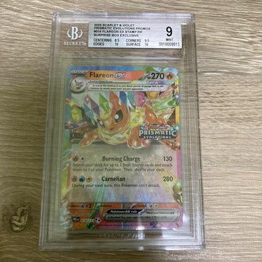 Flareon ex (014/131) (Prismatic Evolutions Stamp) [Scarlet & Violet: Prismatic Evolutions] BGS 9 (0018009913) Graded Card