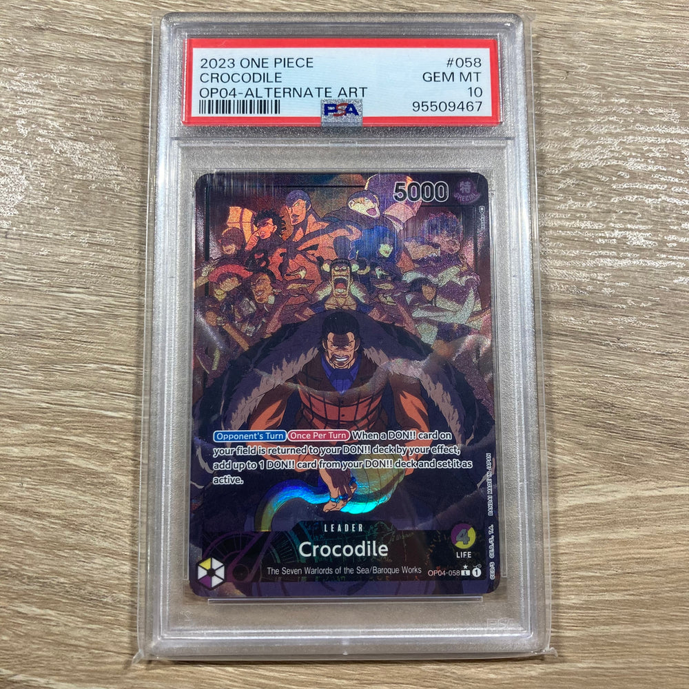 Crocodile - (Alternate Art) - Leader - OP04-058 - Foil PSA 10 (95509467) Graded Card