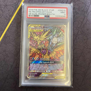 Moltres & Zapdos & Articuno GX (SM210) [Sun & Moon: Black Star Promos] PSA 9 (113703046) Graded Card