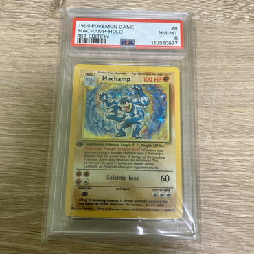 Machamp (8/102) (Shadowed Border) [Base Set 1st Edition] PSA 8 (119910677) Graded Card
