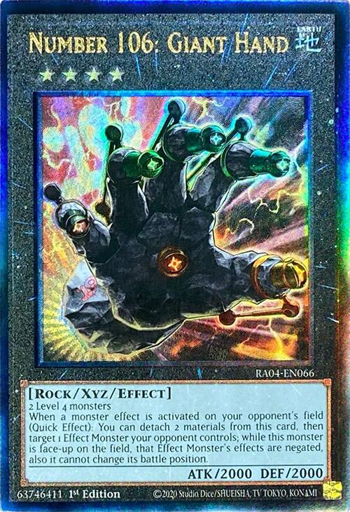 Number 106: Giant Hand [RA04-EN066] Prismatic Ultimate Rare