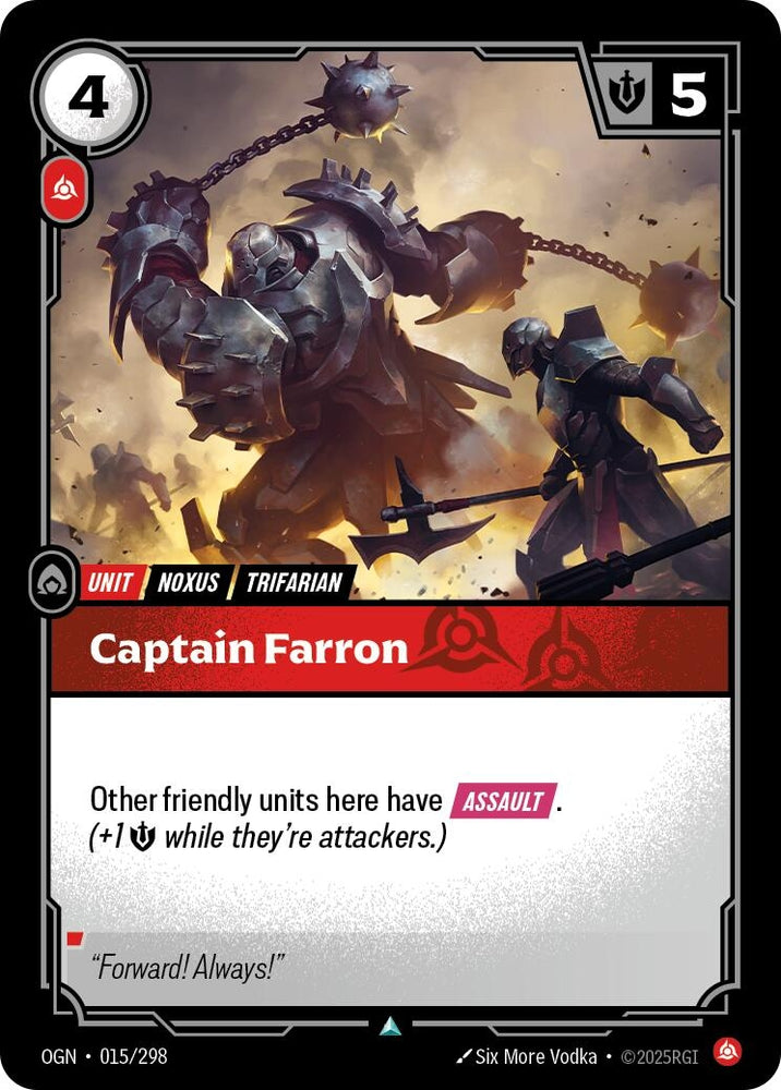 Image for Captain Farron (015/298) (OGN) - Riftbound: League of Legends Trading Card Game