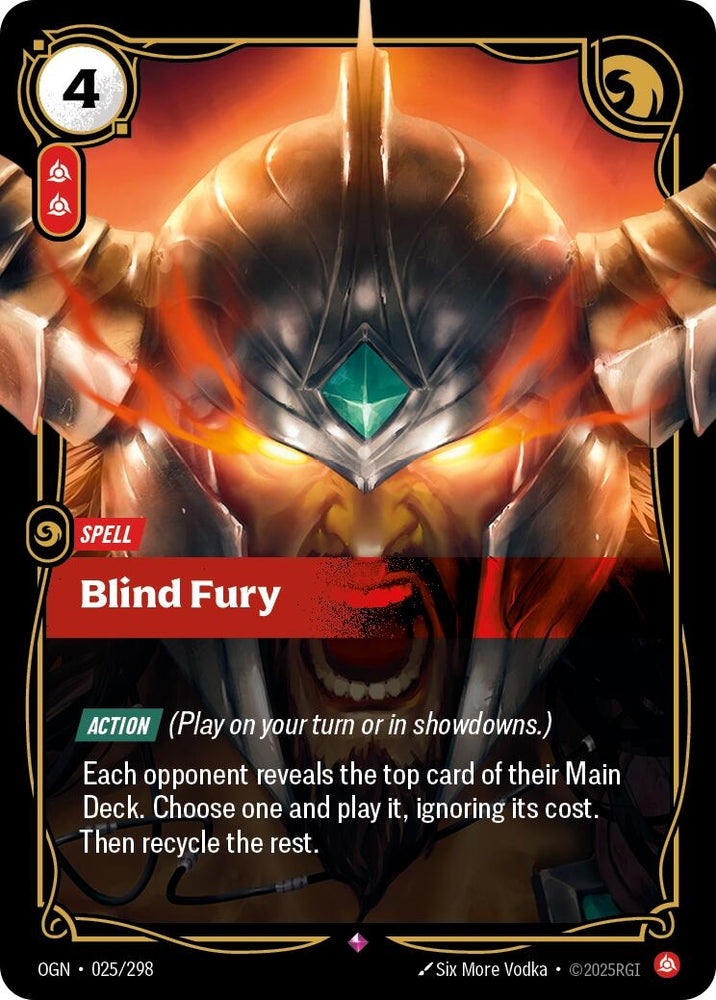 Image for Blind Fury (025/298) (OGN) - Riftbound: League of Legends Trading Card Game