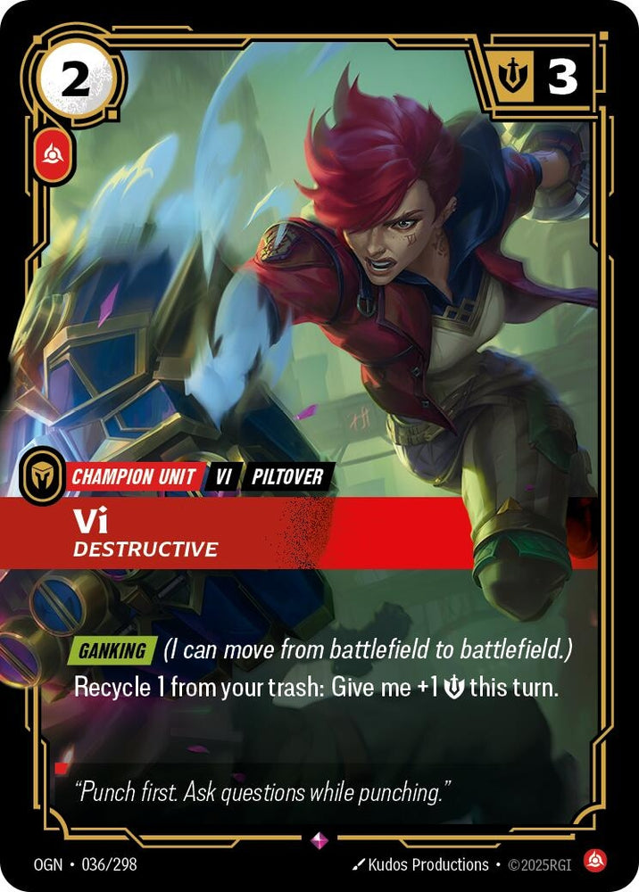 Image for Vi - Destructive (036/298) (OGN) - Riftbound: League of Legends Trading Card Game