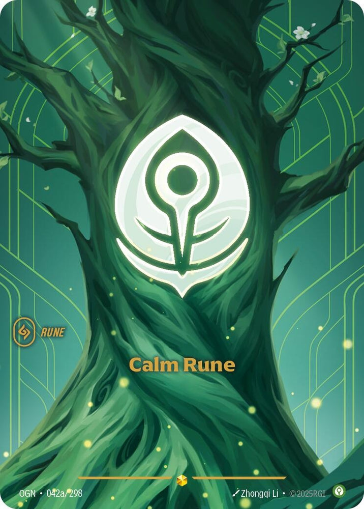 Image for Calm Rune (Alternate Art) (042a/298) (OGN) - Riftbound: League of Legends Trading Card Game