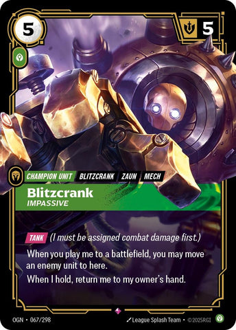 Image for Blitzcrank - Impassive (067/298) (OGN) - Riftbound: League of Legends Trading Card Game