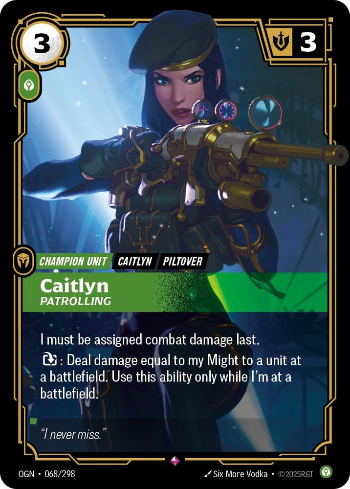 Image for Caitlyn - Patrolling (068/298) (OGN) - Riftbound: League of Legends Trading Card Game