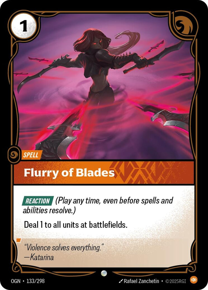 Image for Flurry of Blades (133/298) (OGN) - Riftbound: League of Legends Trading Card Game