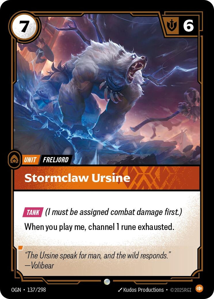 Image for Stormclaw Ursine (137/298) (OGN) - Riftbound: League of Legends Trading Card Game