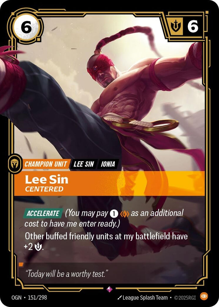 Image for Lee Sin - Centered (151/298) (OGN) - Riftbound: League of Legends Trading Card Game