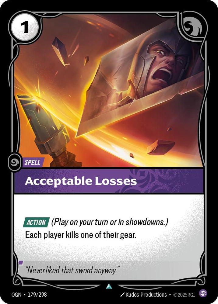 Image for Acceptable Losses (179/298) (OGN) - Riftbound: League of Legends Trading Card Game
