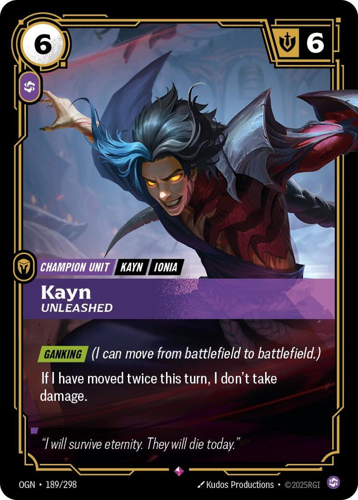 Image for Kayn - Unleashed (189/298) (OGN) - Riftbound: League of Legends Trading Card Game