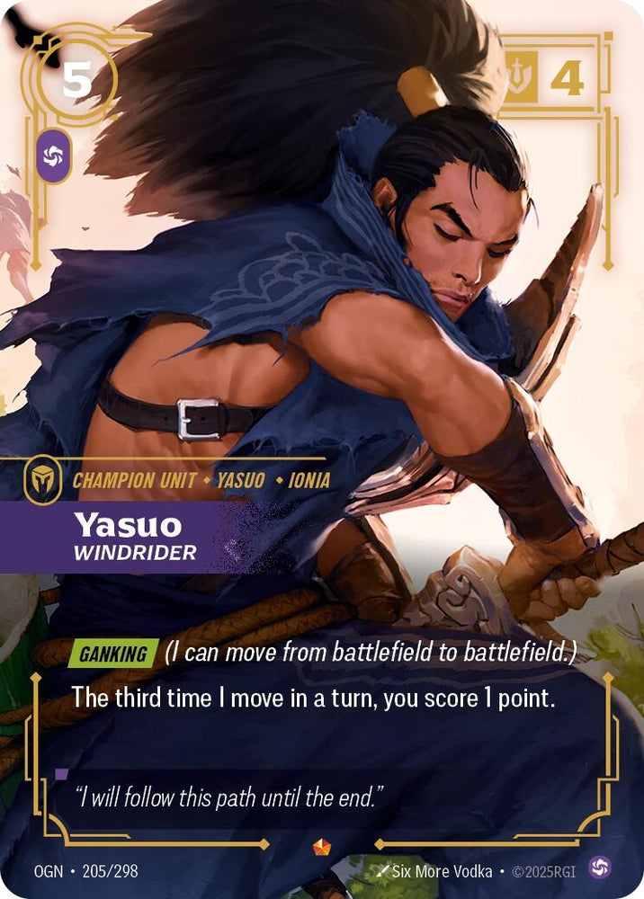 Image for Yasuo - Windrider (205/298) (OGN) - Riftbound: League of Legends Trading Card Game