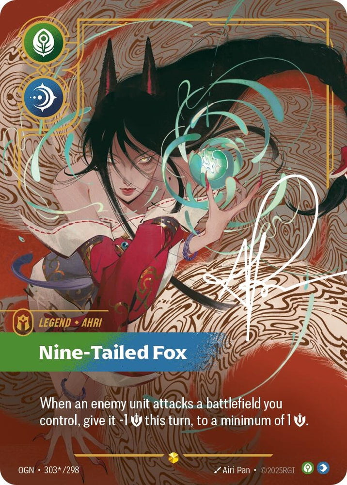 Image for Ahri - Nine-Tailed Fox (Signature) (303*/298) (OGN) - Riftbound: League of Legends Trading Card Game