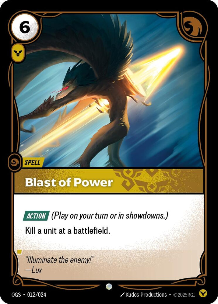 Image for Blast of Power (012/024) (OGS:PG) - Riftbound: League of Legends Trading Card Game