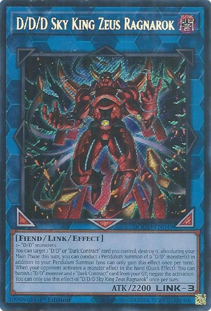 D/D/D Sky King Zeus Ragnarok [DOOD-EN049] Secret Rare