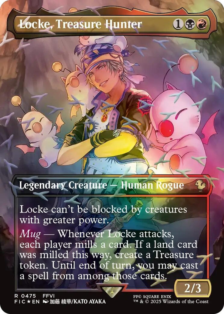 Image for Locke, Treasure Hunter (Borderless) (Chocobo Track Foil) (475) (FIC) - Magic: The Gathering