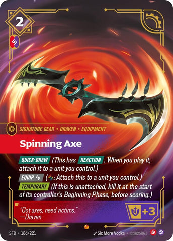 Image for Spinning Axe (186/221) (SPF) - Riftbound: League of Legends Trading Card Game