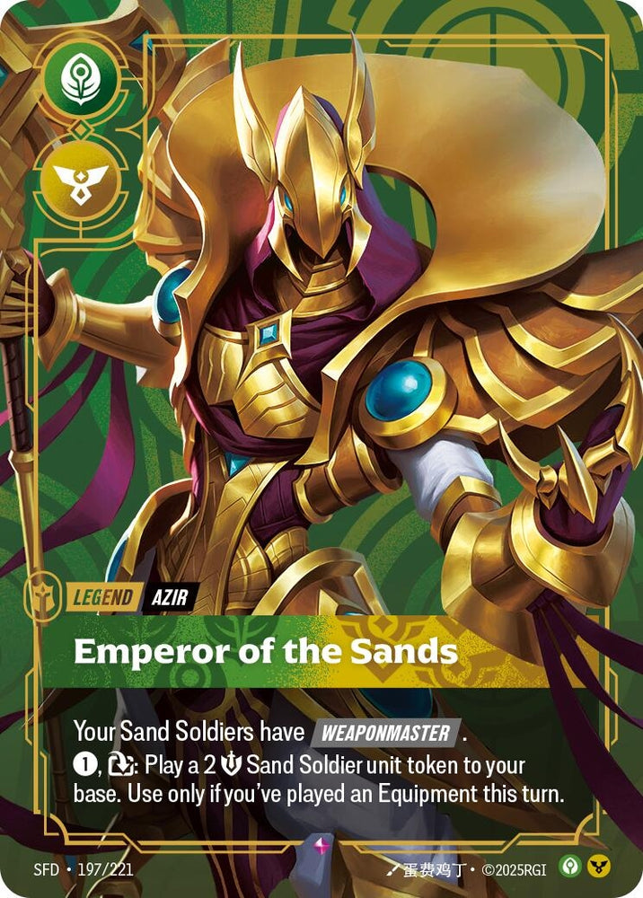 Image for Azir - Emperor of the Sands (197/221) (SPF) - Riftbound: League of Legends Trading Card Game
