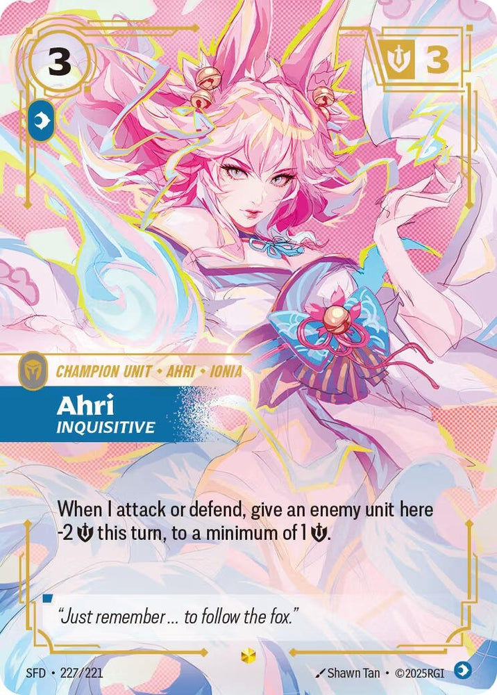 Image for Ahri - Inquisitive (Overnumbered) (227/221) (SPF) - Riftbound: League of Legends Trading Card Game