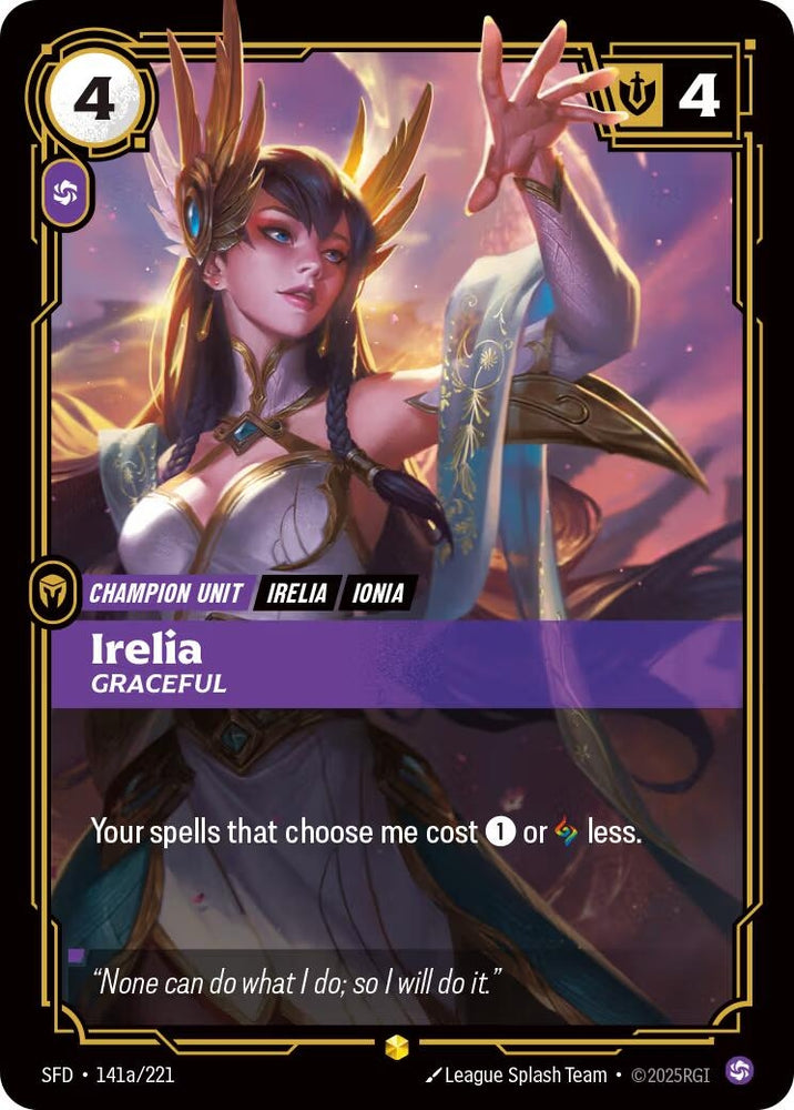 Image for Irelia - Graceful (Alternate Art) (141a/221) (SPF) - Riftbound: League of Legends Trading Card Game