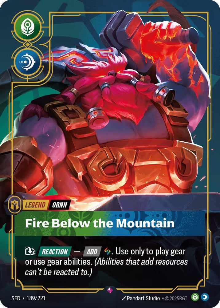 Image for Ornn - Fire Below the Mountain (189/221) (SPF) - Riftbound: League of Legends Trading Card Game