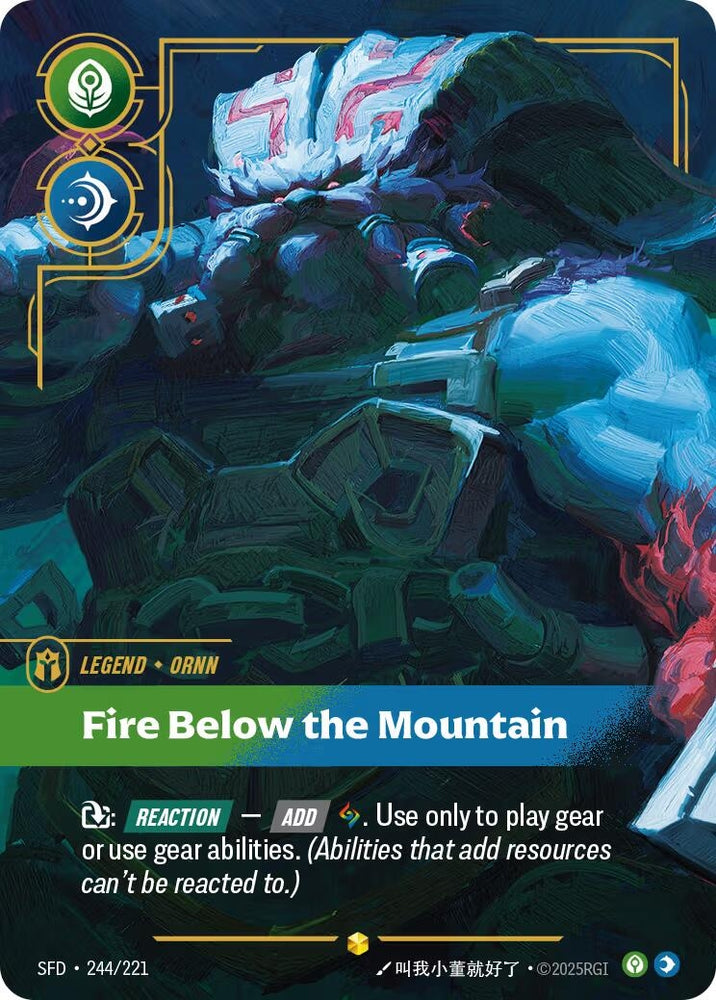 Image for Ornn - Fire Below the Mountain (Overnumbered) (244/221) (SPF) - Riftbound: League of Legends Trading Card Game