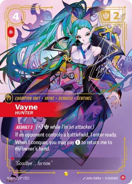 Image for Vayne - Hunter (Signature) (223*/221) (SPF) - Riftbound: League of Legends Trading Card Game