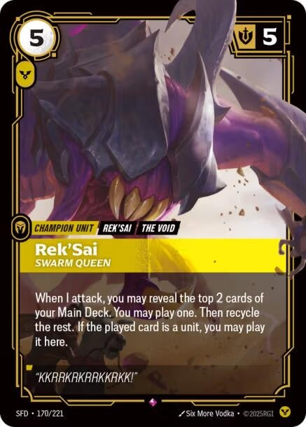 Image for Rek'Sai - Swarm Queen (170/221) (SPF) - Riftbound: League of Legends Trading Card Game