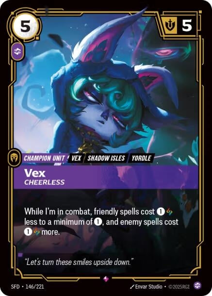 Image for Vex - Cheerless (146/221) (SPF) - Riftbound: League of Legends Trading Card Game