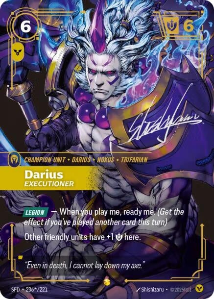 Image for Darius - Executioner (Signature) (236*/221) (SPF) - Riftbound: League of Legends Trading Card Game
