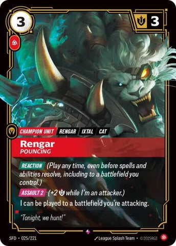 Image for Rengar - Pouncing (025/221) (SPF) - Riftbound: League of Legends Trading Card Game