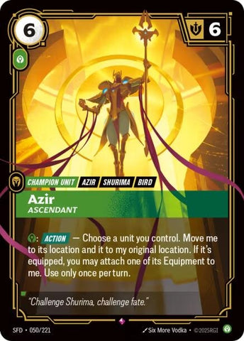 Image for Azir - Ascendant (050/221) (SPF) - Riftbound: League of Legends Trading Card Game