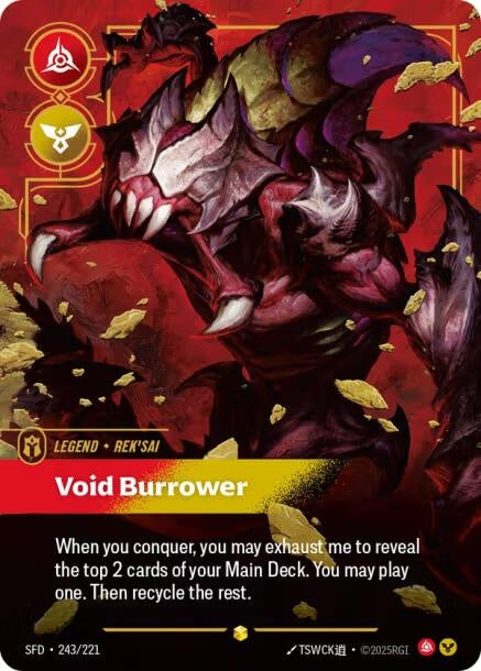 Image for Rek'sai - Void Burrower (Overnumbered) (243/221) (SPF) - Riftbound: League of Legends Trading Card Game