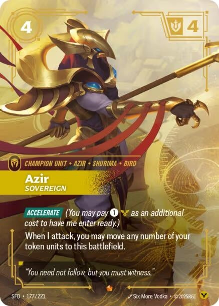 Image for Azir - Sovereign (177/221) - Riftbound: League of Legends Trading Card Game