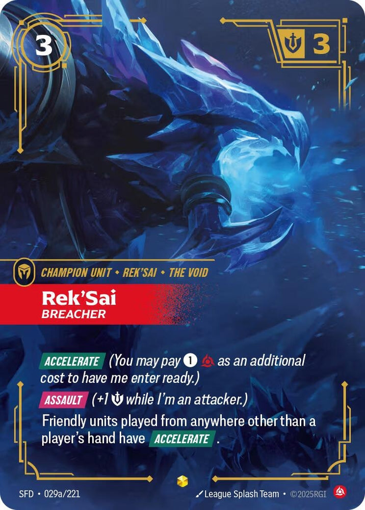 Image for Rek'Sai - Breacher (Alternate Art) (029a/221) - Riftbound: League of Legends Trading Card Game