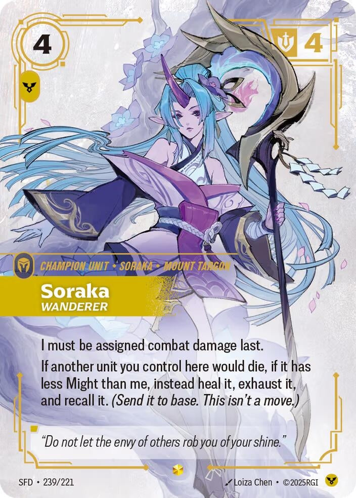Image for Soraka - Wanderer (Overnumbered) (239/221) - Riftbound: League of Legends Trading Card Game
