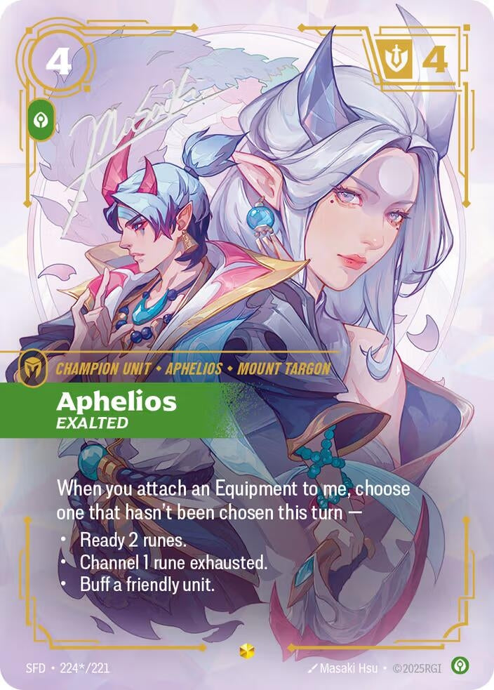 Image for Aphelios - Exalted (Signature) (224*/221) - Riftbound: League of Legends Trading Card Game