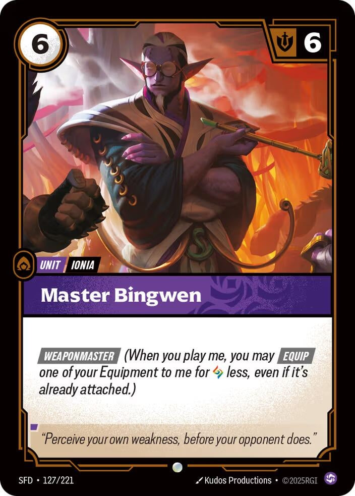 Image for Master Bingwen (127/221) - Riftbound: League of Legends Trading Card Game