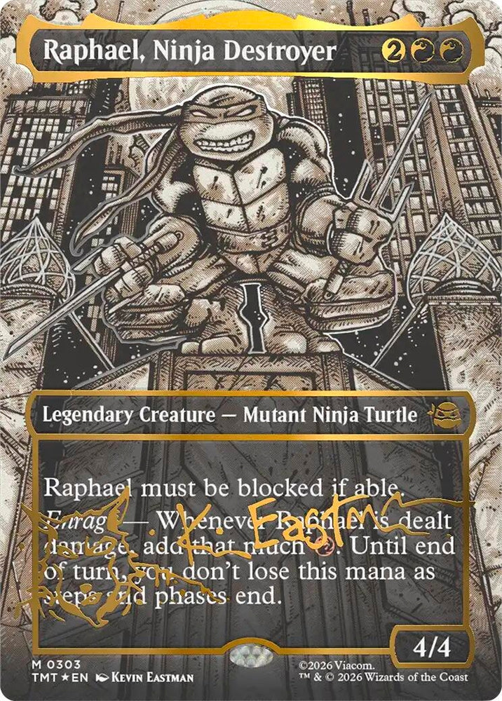 Image for Raphael, Ninja Destroyer (Borderless) (Gold-Stamped Signature) (303) (TMT) - Magic: The Gathering