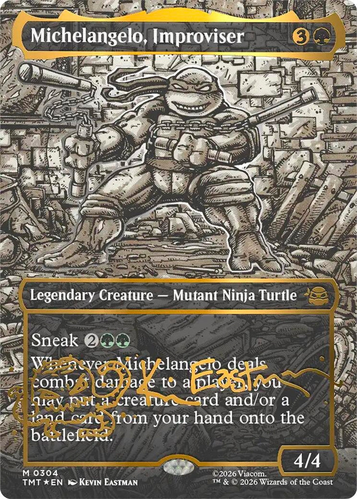 Image for Michelangelo, Improviser (Borderless) (Gold-Stamped Signature) (304) (TMT) - Magic: The Gathering