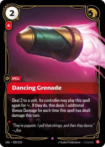 Image for Dancing Grenade (020/219) (UNL) - Riftbound: League of Legends Trading Card Game