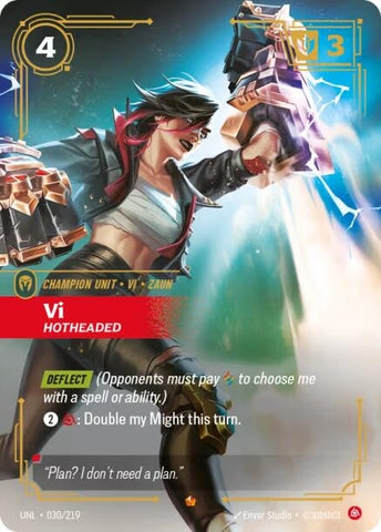Image for Vi - Hotheaded (030/219) (UNL) - Riftbound: League of Legends Trading Card Game