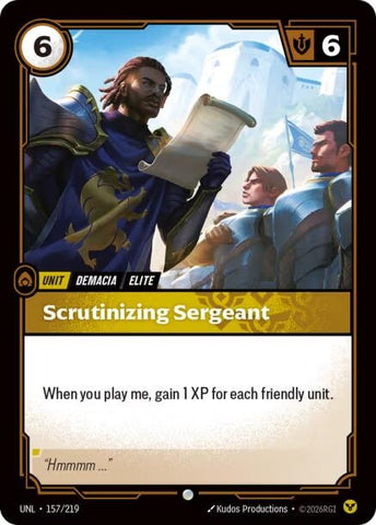 Image for Scrutinizing Sergeant (157/219) (UNL) - Riftbound: League of Legends Trading Card Game
